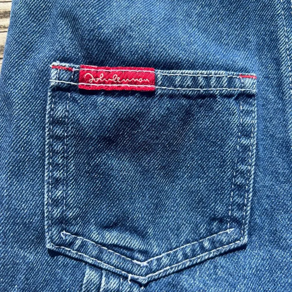 Vintage 90s Carters John Lennon Denim Overalls 9M Unisex Baby Carpenter Cotton